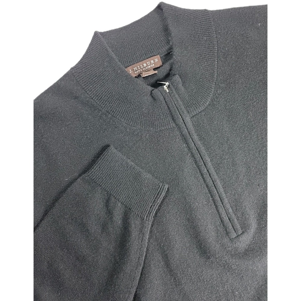 J. Hilburn 1/4 Zip  Black Mens Sweater Cashmere Blend Men 2xlt